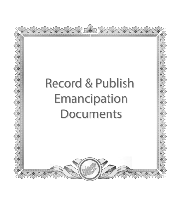 Record & Publishes Emancipation Documents