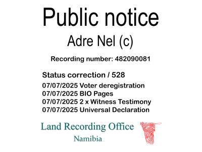 Public notice Adre Nel Recording number 482090081