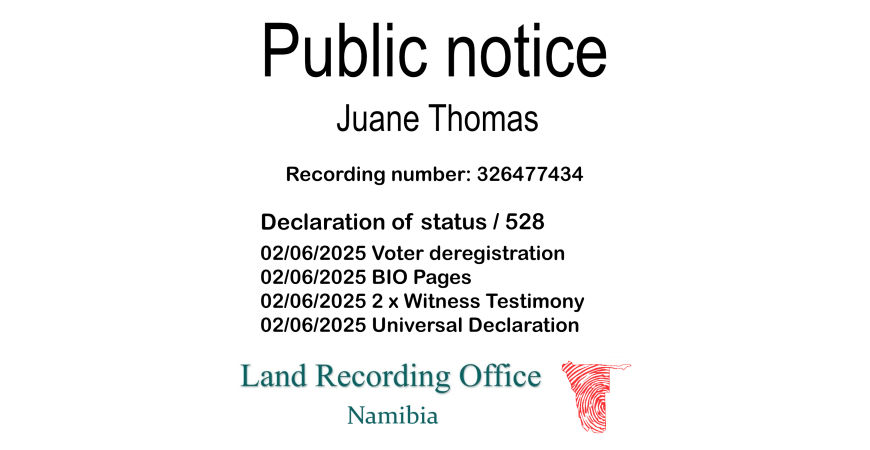 Public Notice Juane Thomas (c) Recording number 326477434